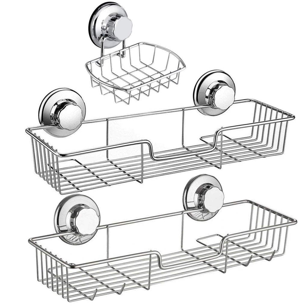 iPEGTOP 3-Pack Suction Shower Caddy – Rustproof SUS304 Stainless Steel