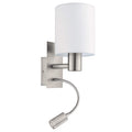 Eglo Pasteri LED Wall Light – White Fabric Shade & Flexible Reading Lamp