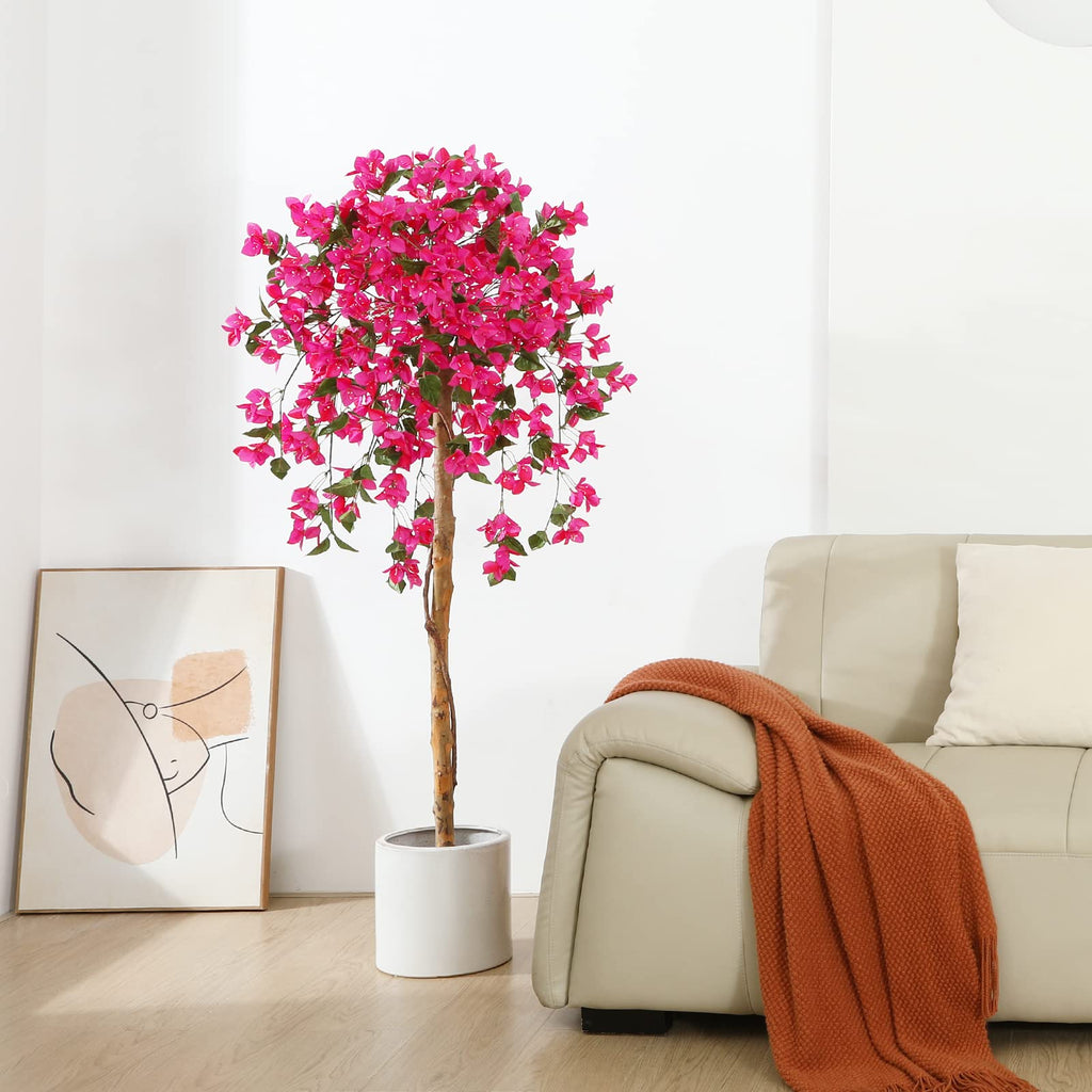 Fopamtri 150cm Artificial Bougainvillea Tree | Pink Blossom Fake Plant
