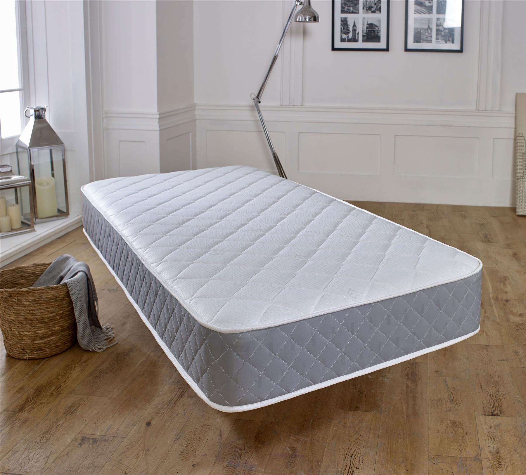 Extreme Comfort Diamond Grey Spring Mattress | 3ft Single Plush 18cm