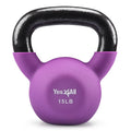 Yes4All Neoprene Coated Cast Iron Kettlebell – 15lb Willowherb