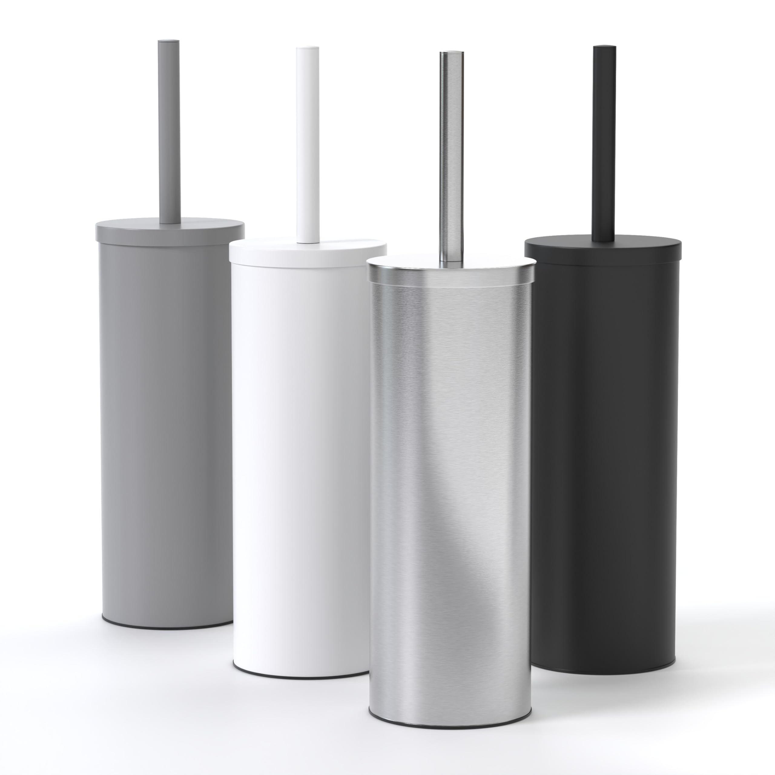 SAVEGA Silicone Toilet Brush with Stainless Steel Holder - Silver