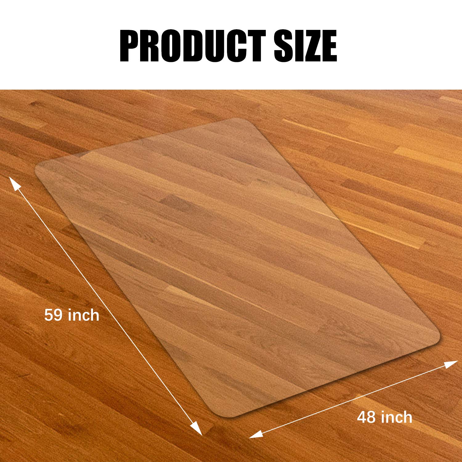 Kuyal Clear Chair Mat for Hard Floors | 120x150cm PVC Floor Protector