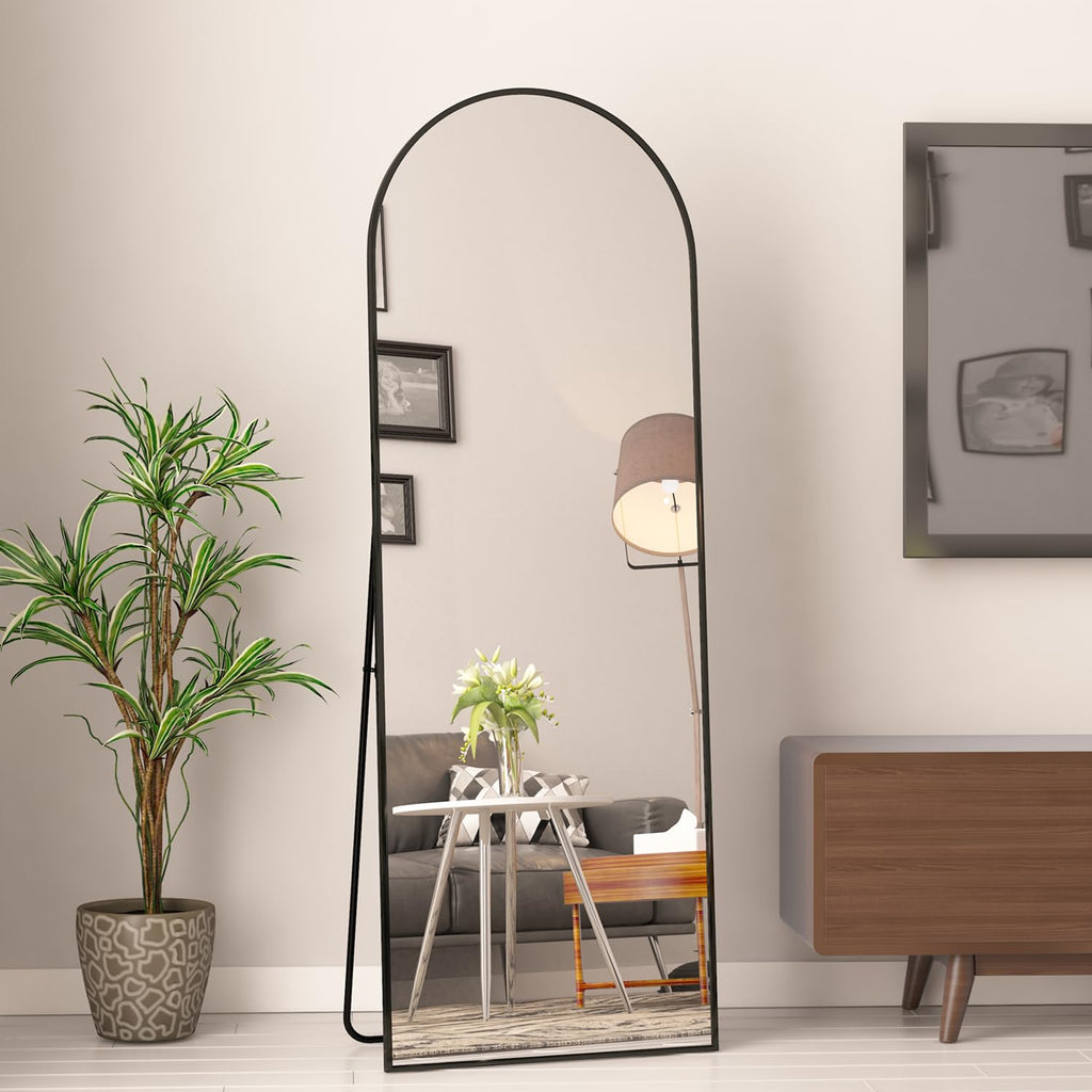 Elemango Arched Full Length Floor Mirror | 162x53cm Aluminum Frame