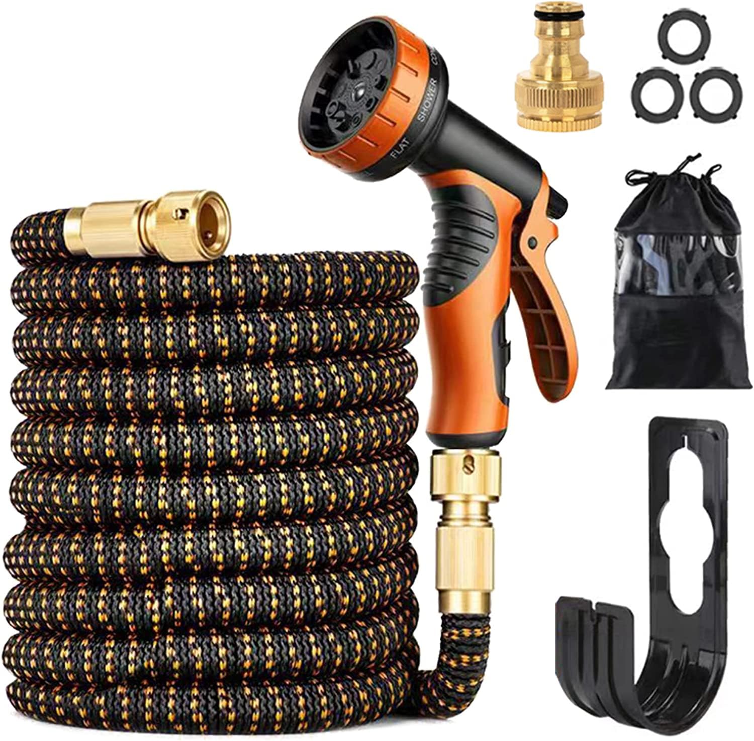100ft Expandable Garden Hose – 10-Mode Spray & Brass Fittings