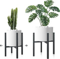 Jeackcelle 2-Set Adjustable Metal Plant Stand – Heavy Duty Mid-Century Rack
