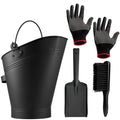 Deco Express 4 Piece Fireplace Tools Set – Coal Scuttle, Shovel & Brush