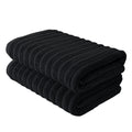 BERIBO Cloud Turkish Towel Set 100% Cotton 620gsm Black, 2 Bath Towels - image 1