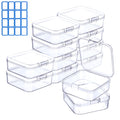 Qualsen 12 Pieces Small Clear Plastic Storage Boxes with Lids, Rectangular Craft Storage Box for Collecting Beads, Earrings, Jewelry, Seeds, Coins - image 1