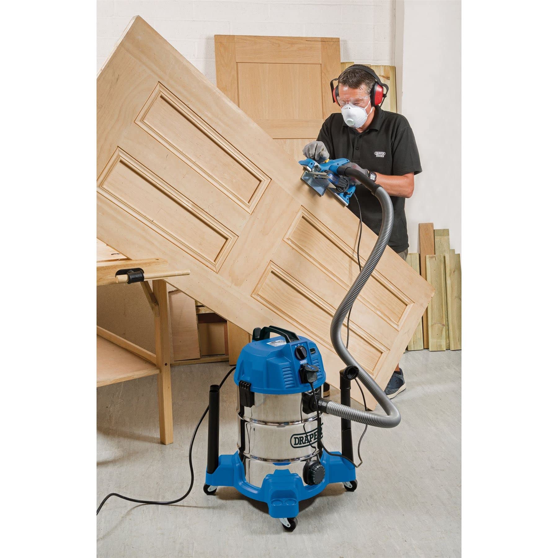 Draper 1600W Wet and Dry Vacuum Cleaner | 30L Stainless Steel Tank