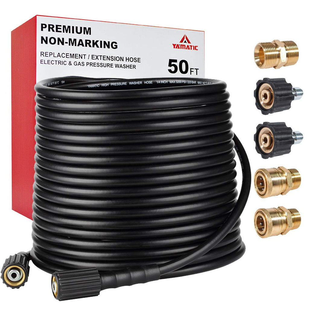 YAMATIC Pressure Washer Hose | 50FT Kink Resistant Replacement | 3200 PSI