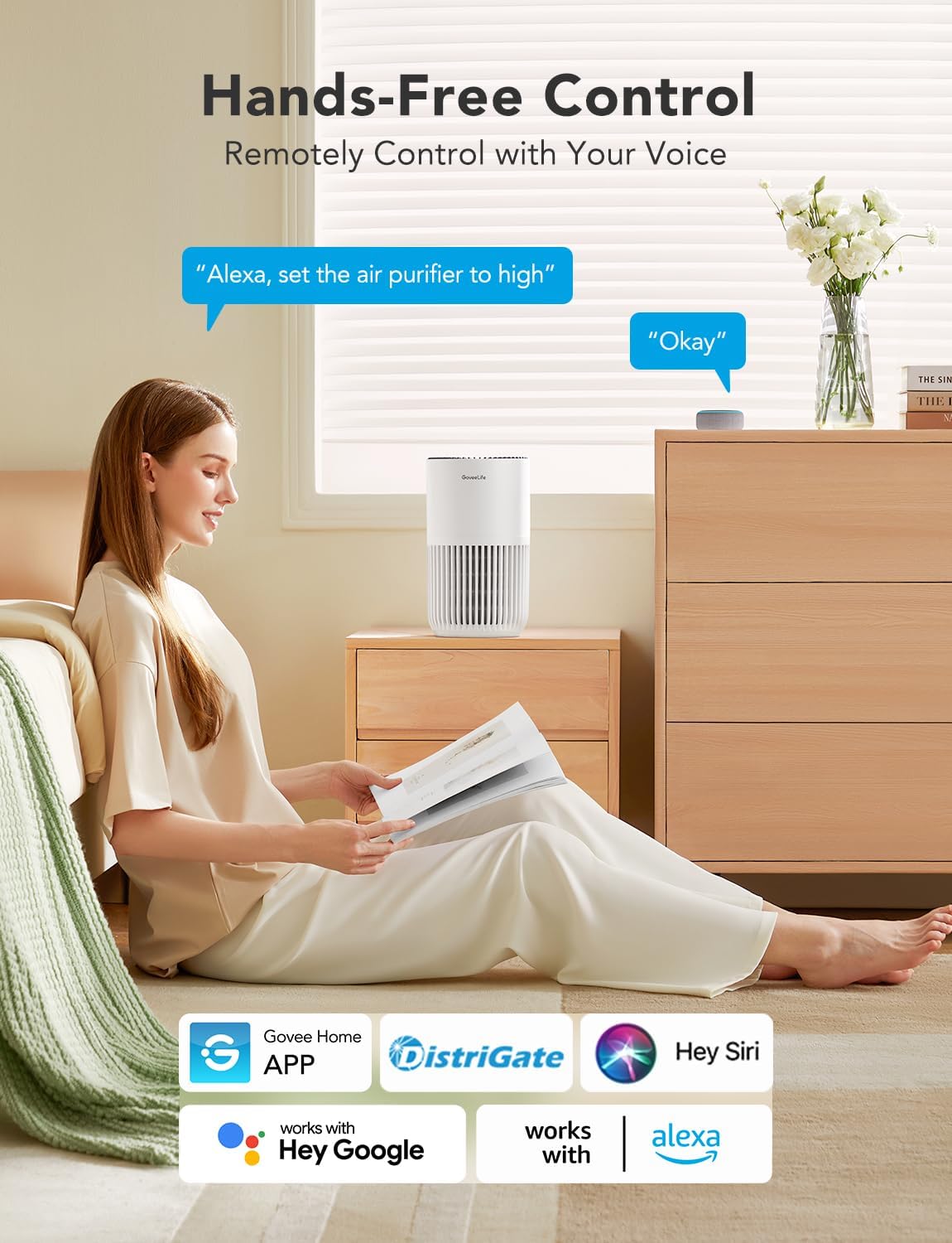 GoveeLife Mini Smart Air Purifier | HEPA Filter with App & Voice Control