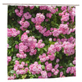 Jolof Store Pink Floral Shower Curtain | Waterproof Garden Scenery