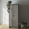 Boston 2 Door Wardrobe – Grey Bedroom Storage Hanging Rail