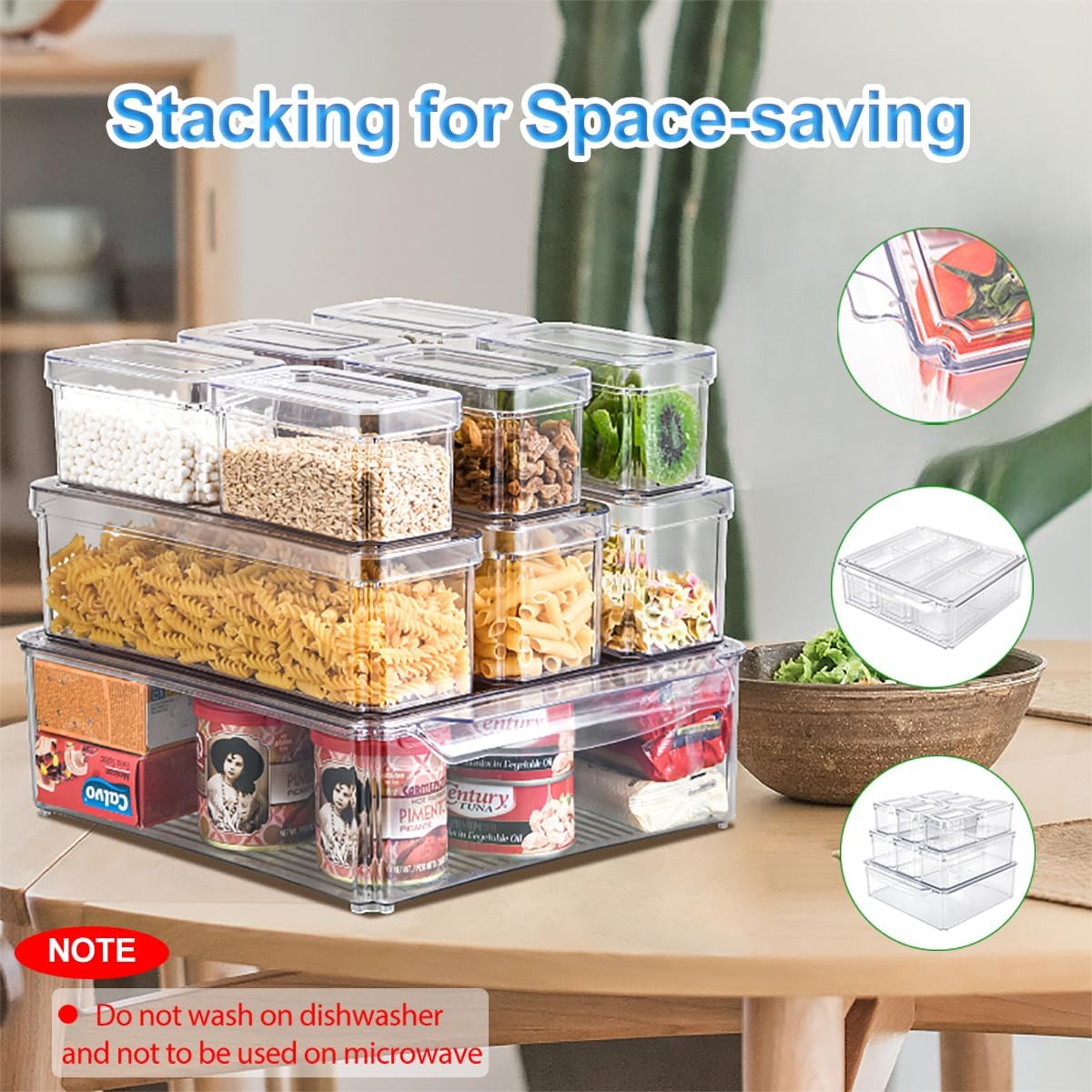 KUMD 10 Pack Fridge Organisers | Stackable BPA-Free Food Storage Bins