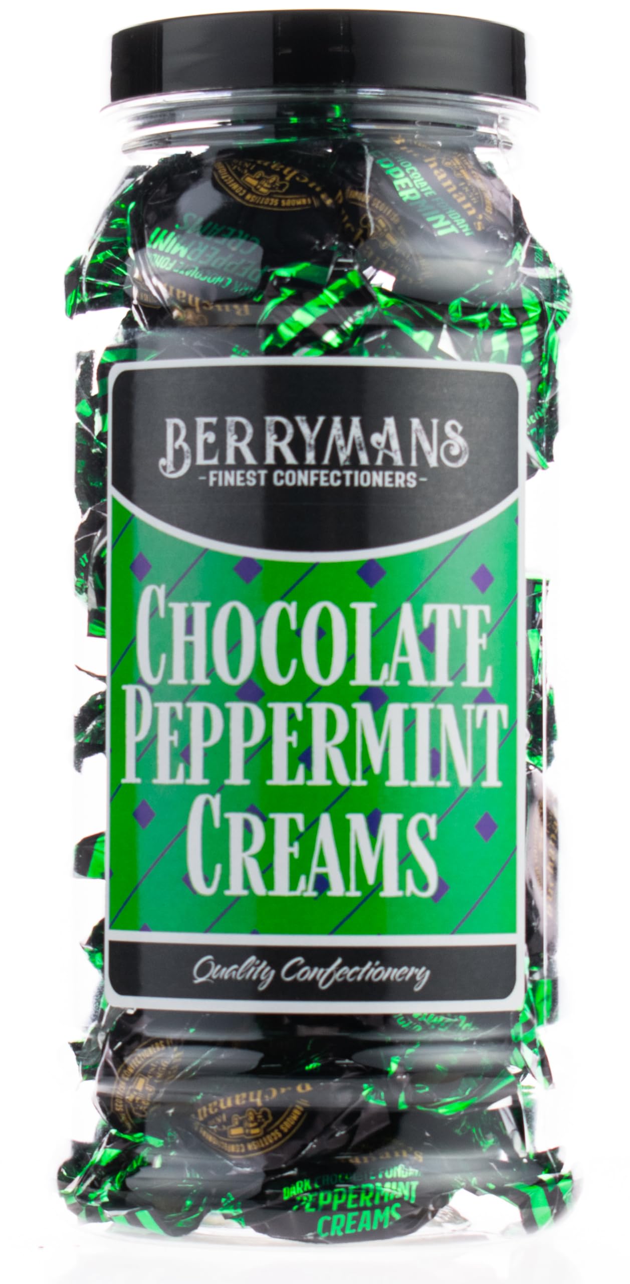 Chocolate Peppermint Creams Retro Sweets Gift Jar | Berrymans Sweet Shop