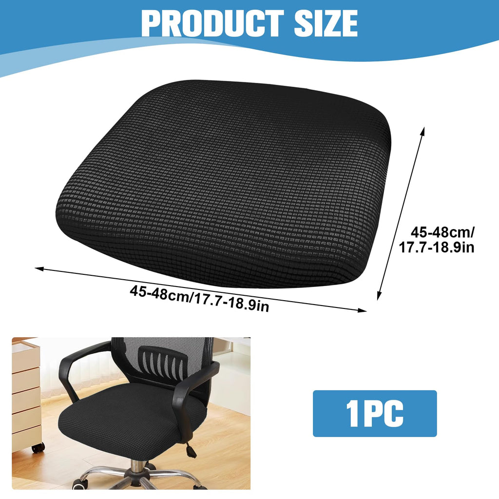 Jesiah Office Chair Cover, Black Large Computer Gaming Chair Seat Cover - image 4