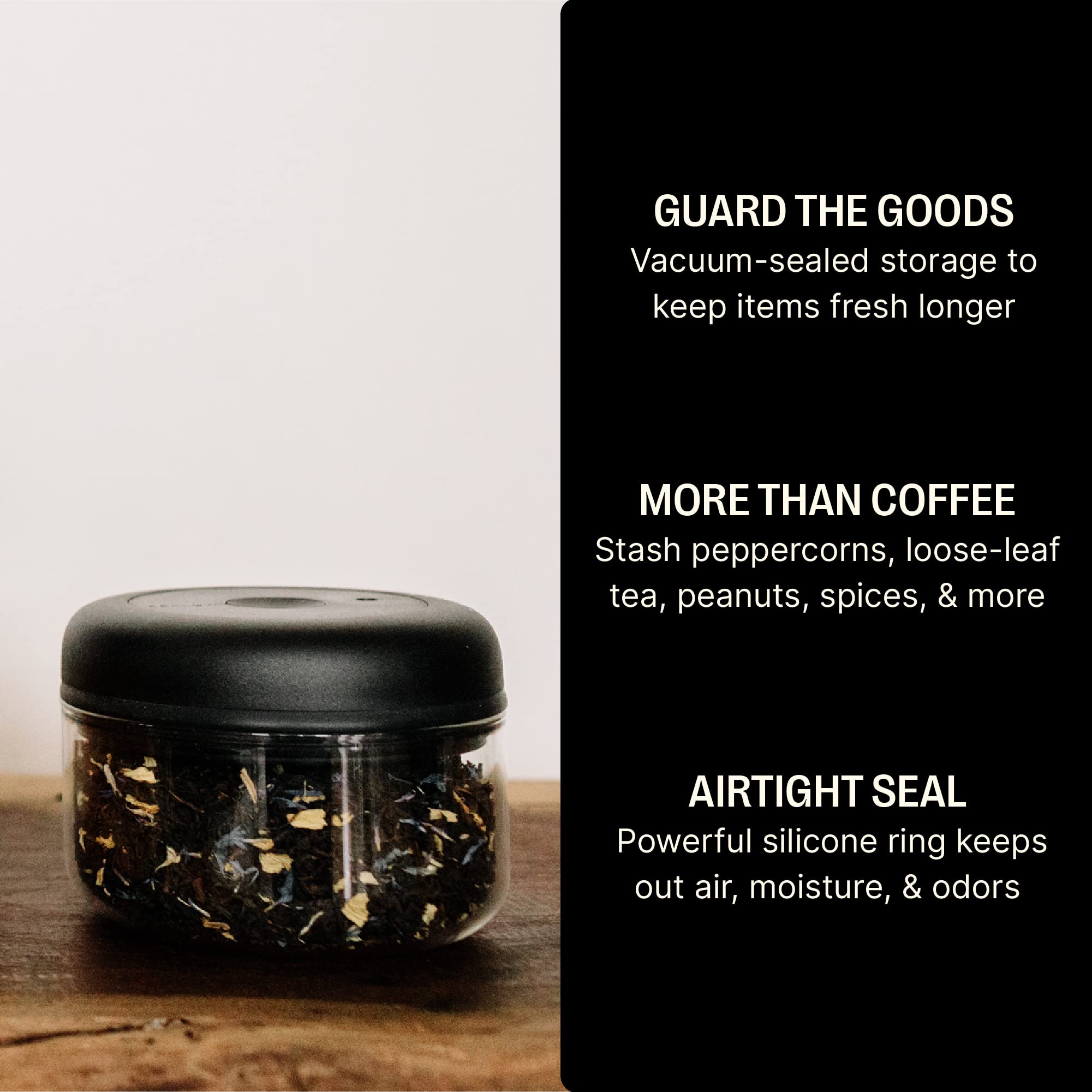 Fellow Atmos Vacuum Canister – 0.4L Clear Glass Coffee Storage Jar
