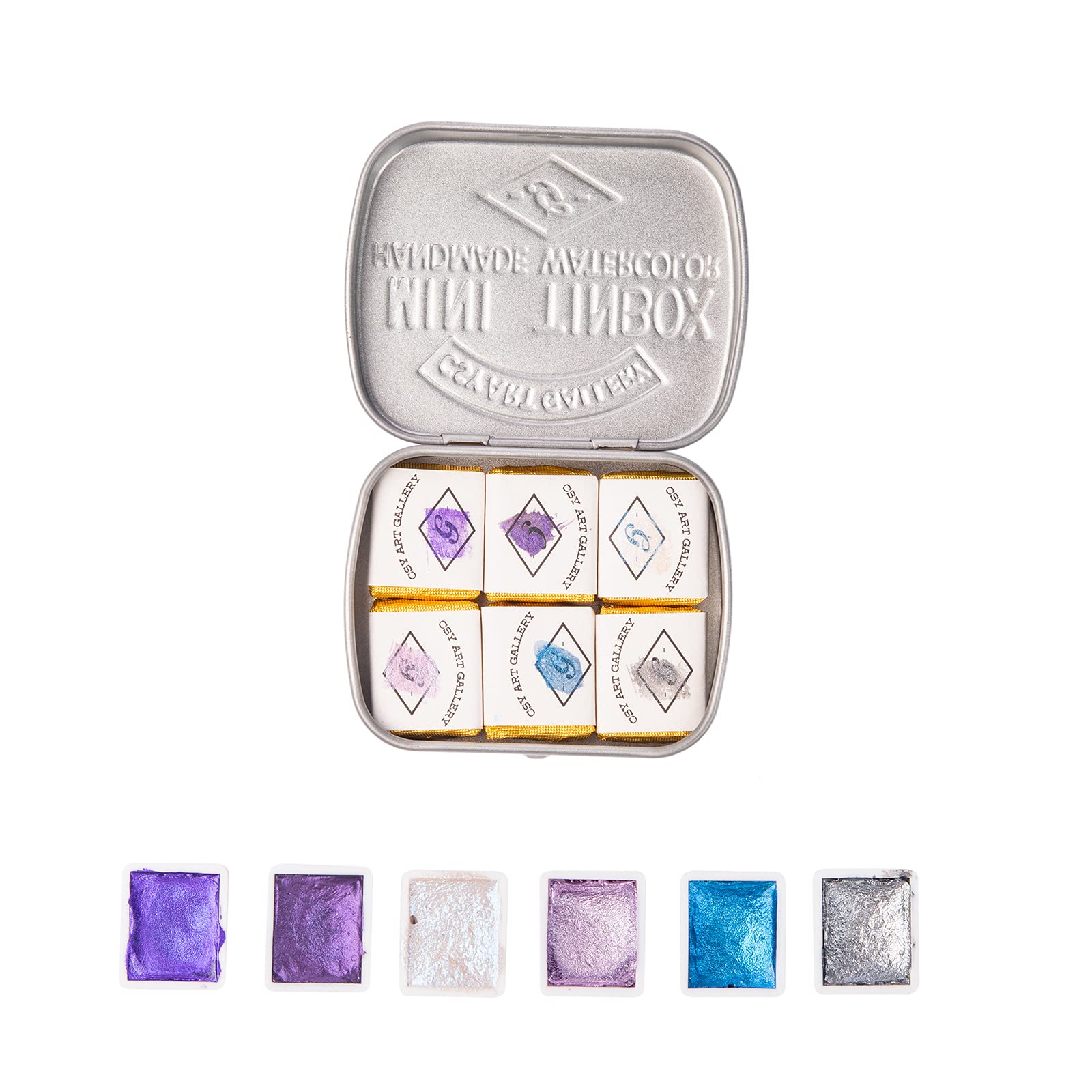 Handmade Metallic Pearlescent Glitter Watercolor Paint Set