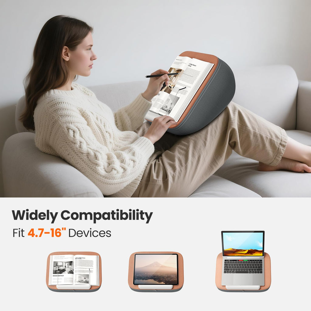 Tounee Book Holder Stand - Ultra Soft Lap Beanbag Pillow for Books, Tablets, iPads & Kindle - Hands-Free Reading & Viewing in Bed/Couch - image 4