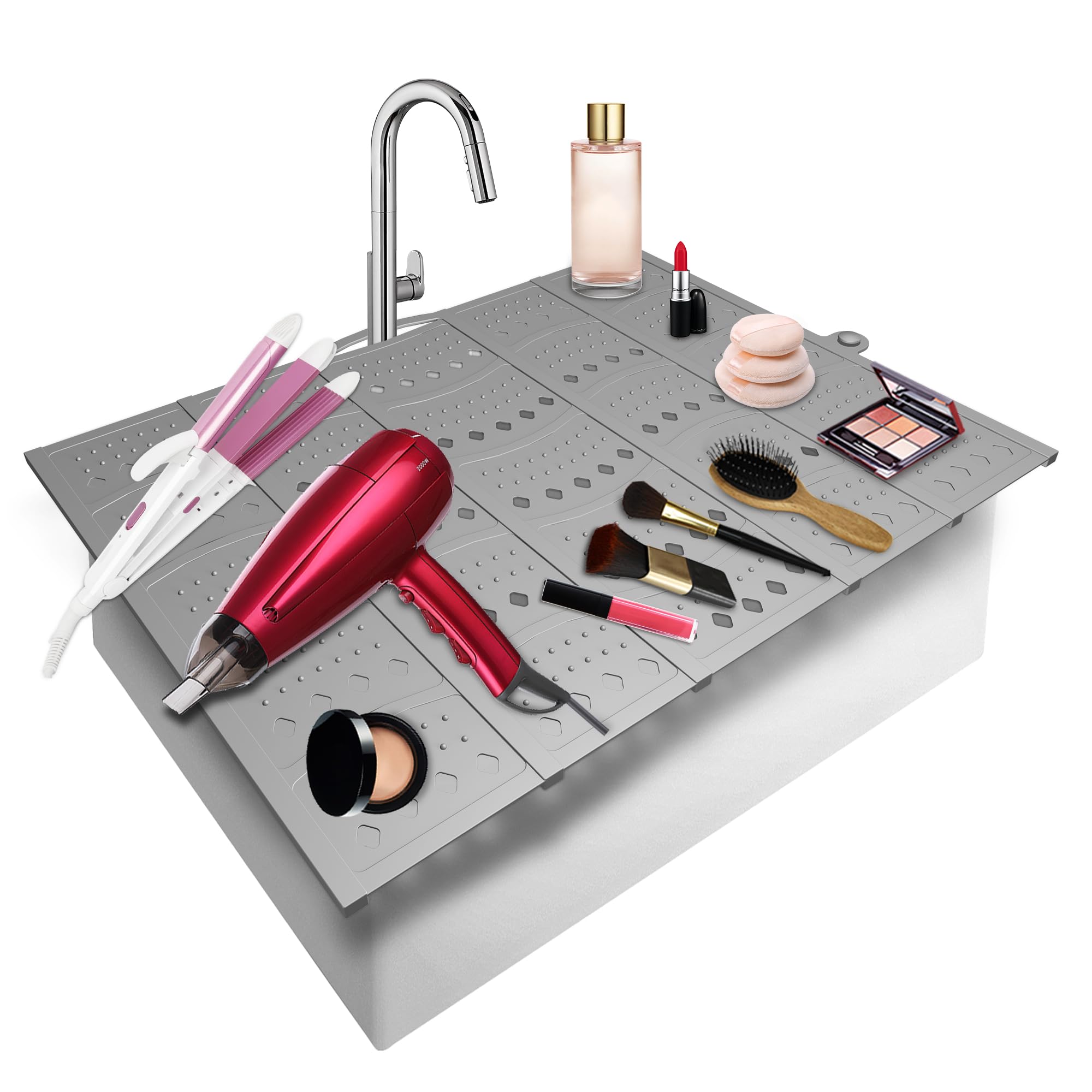 Mofason Silicone Bathroom Sink Cover – Heat Resistant Makeup Organizer Mat