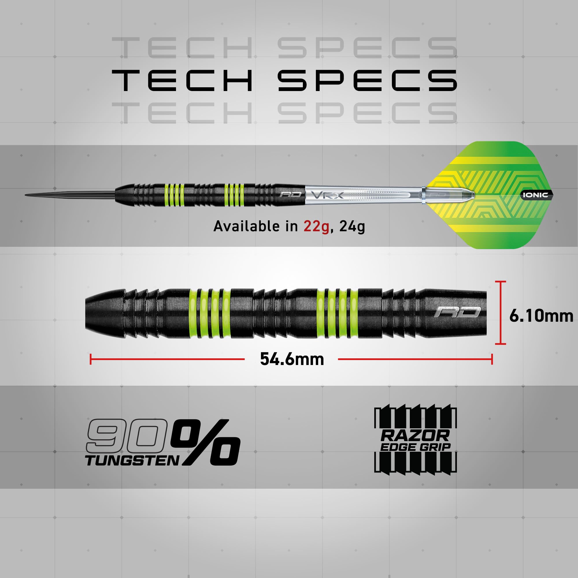 Red Dragon Freestyle 22g Tungsten Darts Set | 90% Tungsten Darts