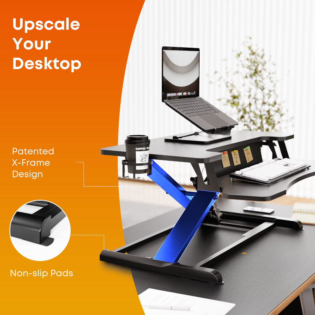 PUTORSEN 32" Standing Desk Converter | Dual Tier Sit-Stand Riser