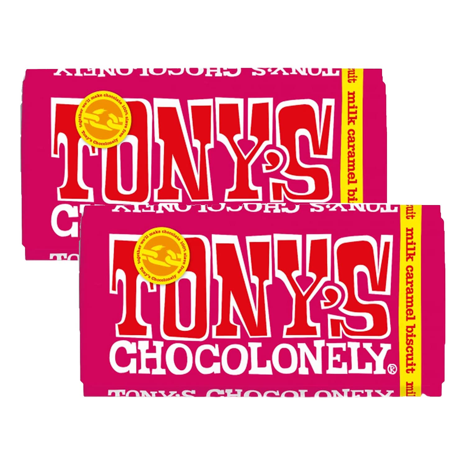Tony's Chocolonely Milk Chocolate Caramel & Biscuit - 180g (2 Pack)