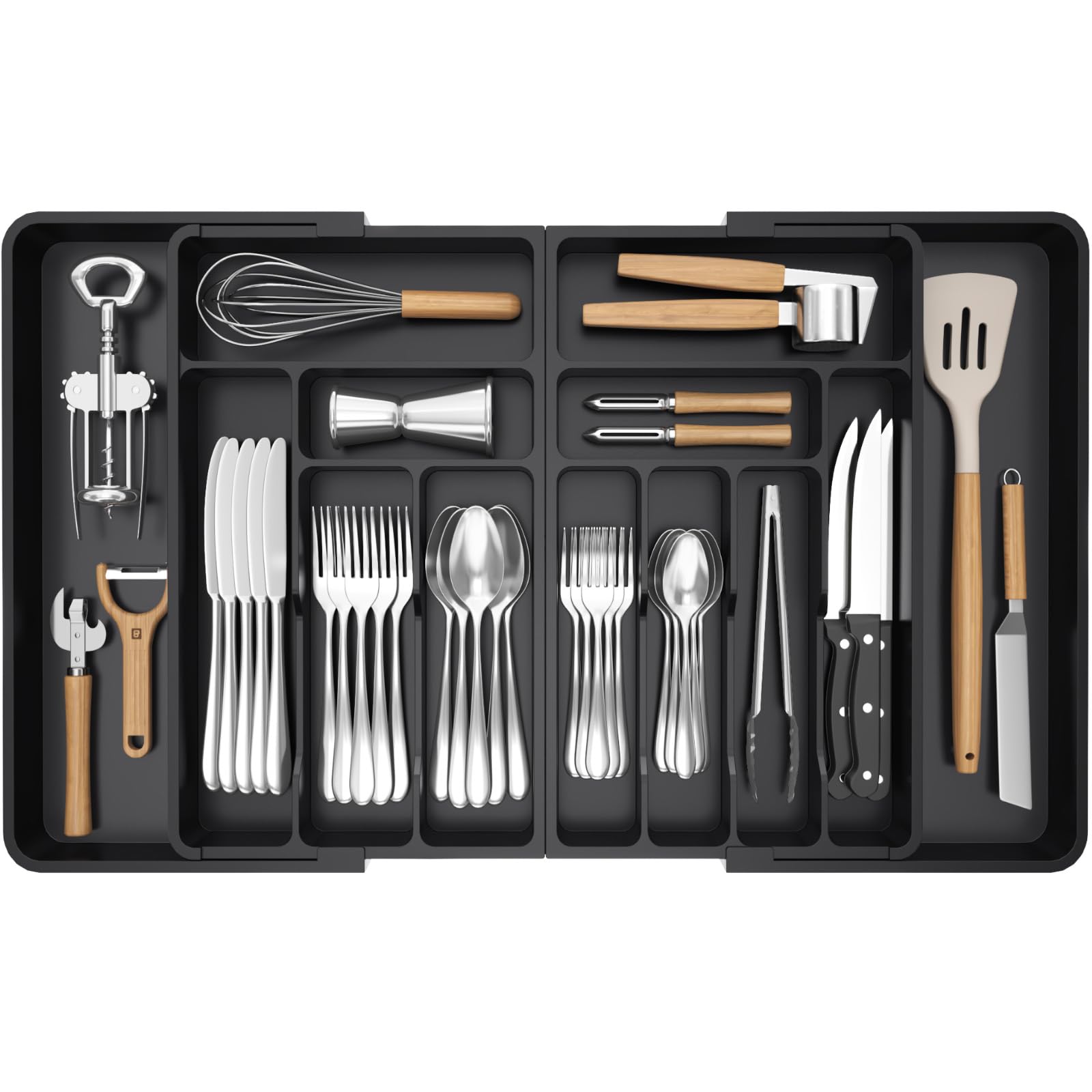 Lifewit Extra Large Cutlery Drawer Organiser | Expandable Utensil Tray