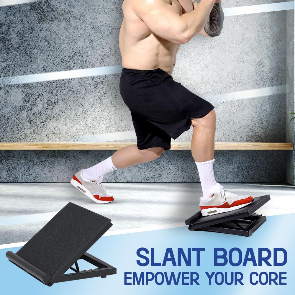 Yes4All Steel Slant Board & Calf Stretcher | Adjustable Non-Slip Squat Wedge