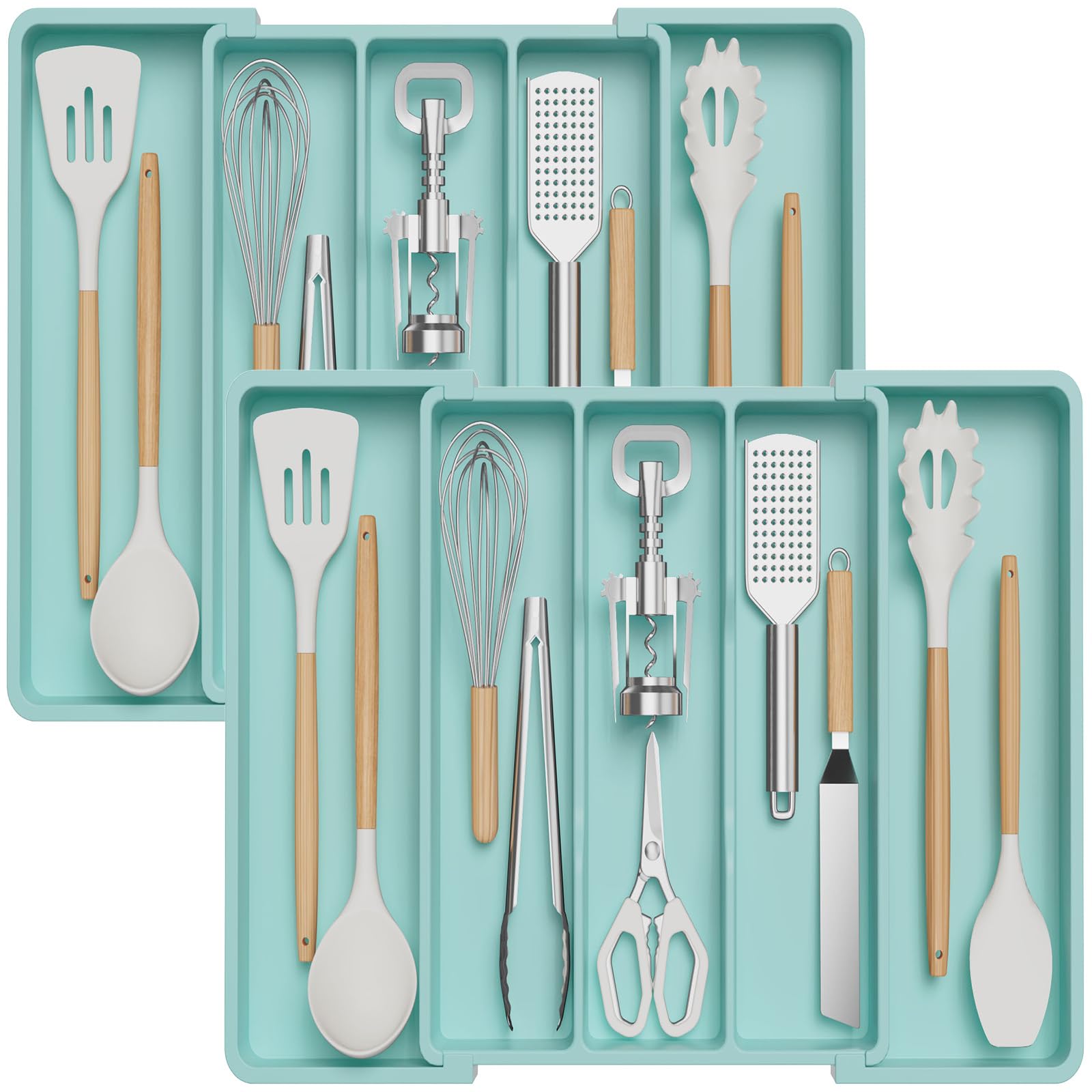 Lifewit Expandable Utensil Drawer Organiser | Large Plastic Cutlery Tray