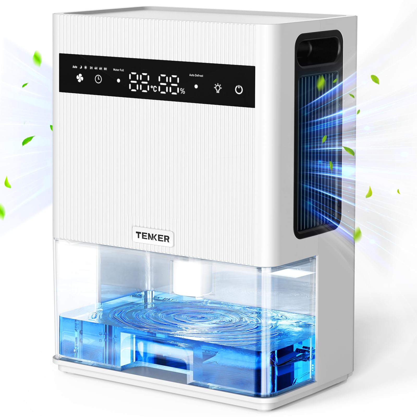 TENKER 3L Dehumidifier for Home – Portable 1000ml/Day Moisture Control