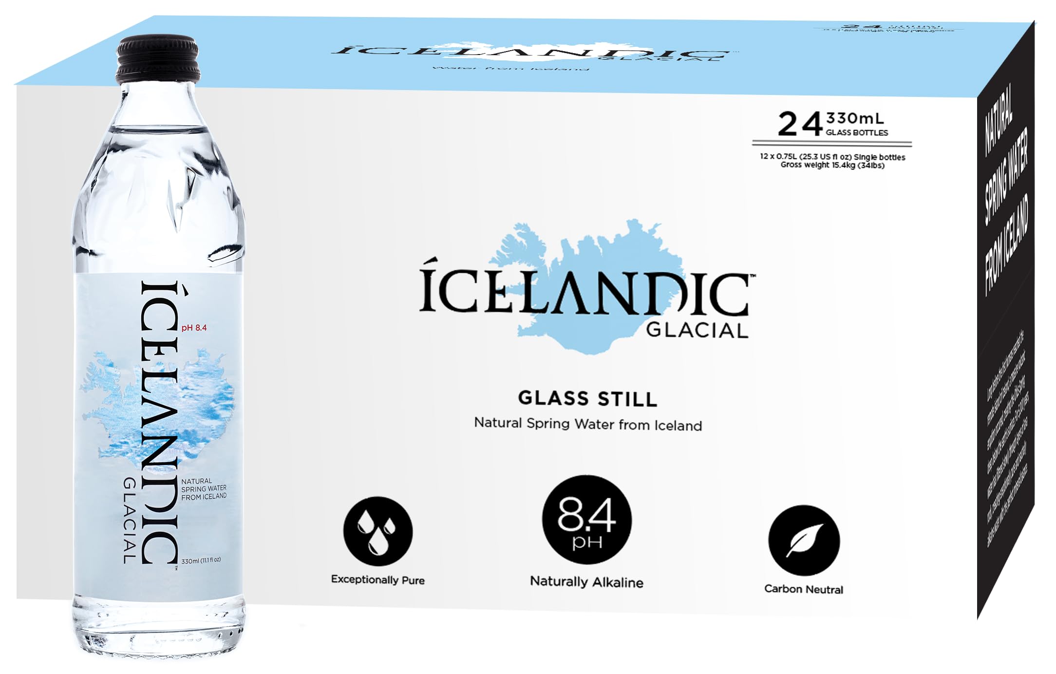 Icelandic Glacial Still Water - 330ml Glass Bottles (Pack of 24)