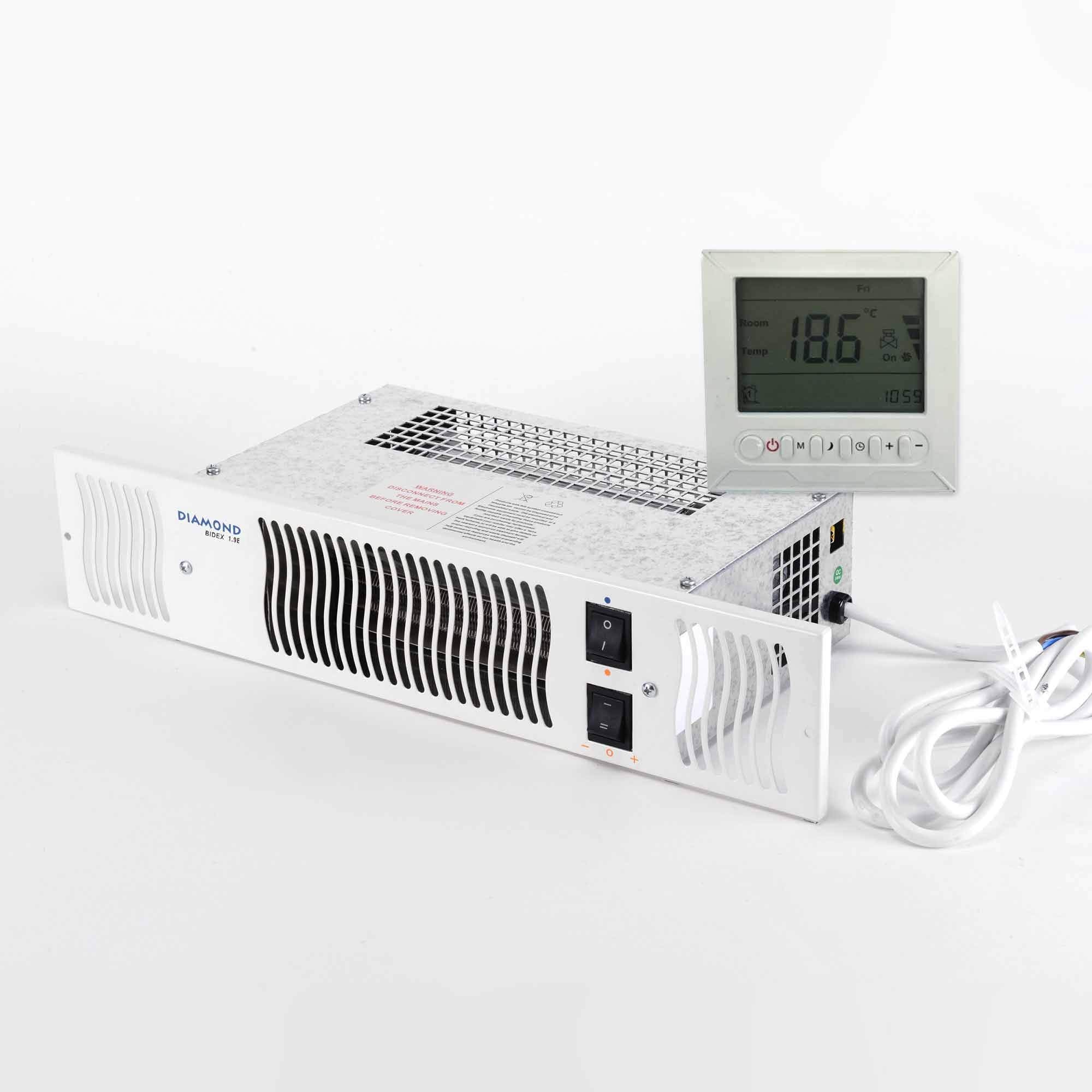 Bidex Diamond 1.9kw Electric Kitchen Plinth Heater with Timer – White