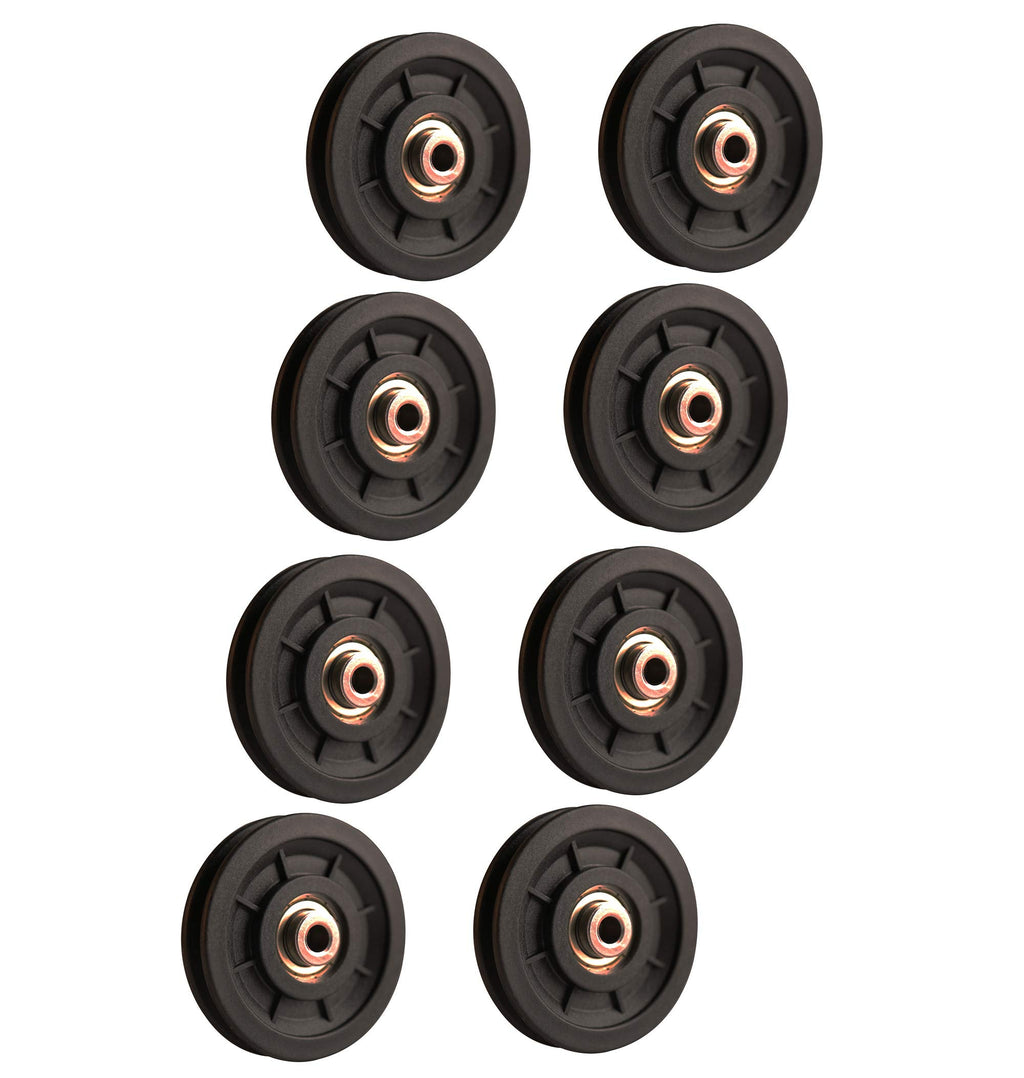 LFJ 90mm Gym Pulley Wheel – 8 Pack Nylon Bearing Cable Machine Parts