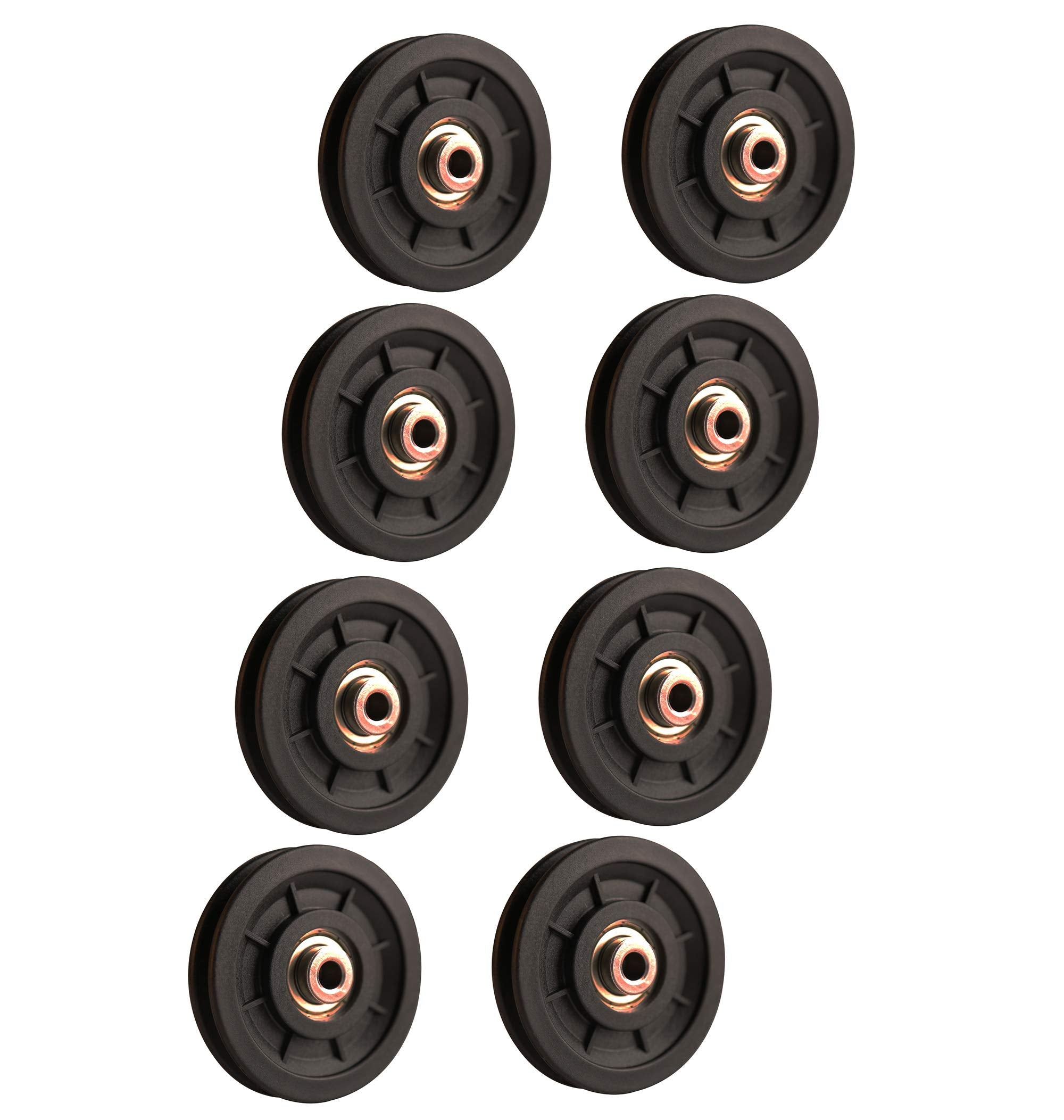 LFJ 90mm Gym Pulley Wheel – 8 Pack Nylon Bearing Cable Machine Parts