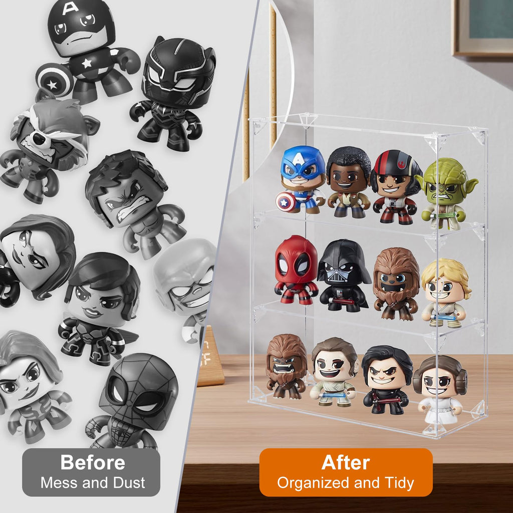 Dezzer 3 Tier Acrylic Display Case with Magnetic Door for Collectibles - image 5