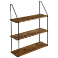 IBUYKE 3-Tier Rustic Floating Shelves | Wooden Wall Storage Unit, 60cm
