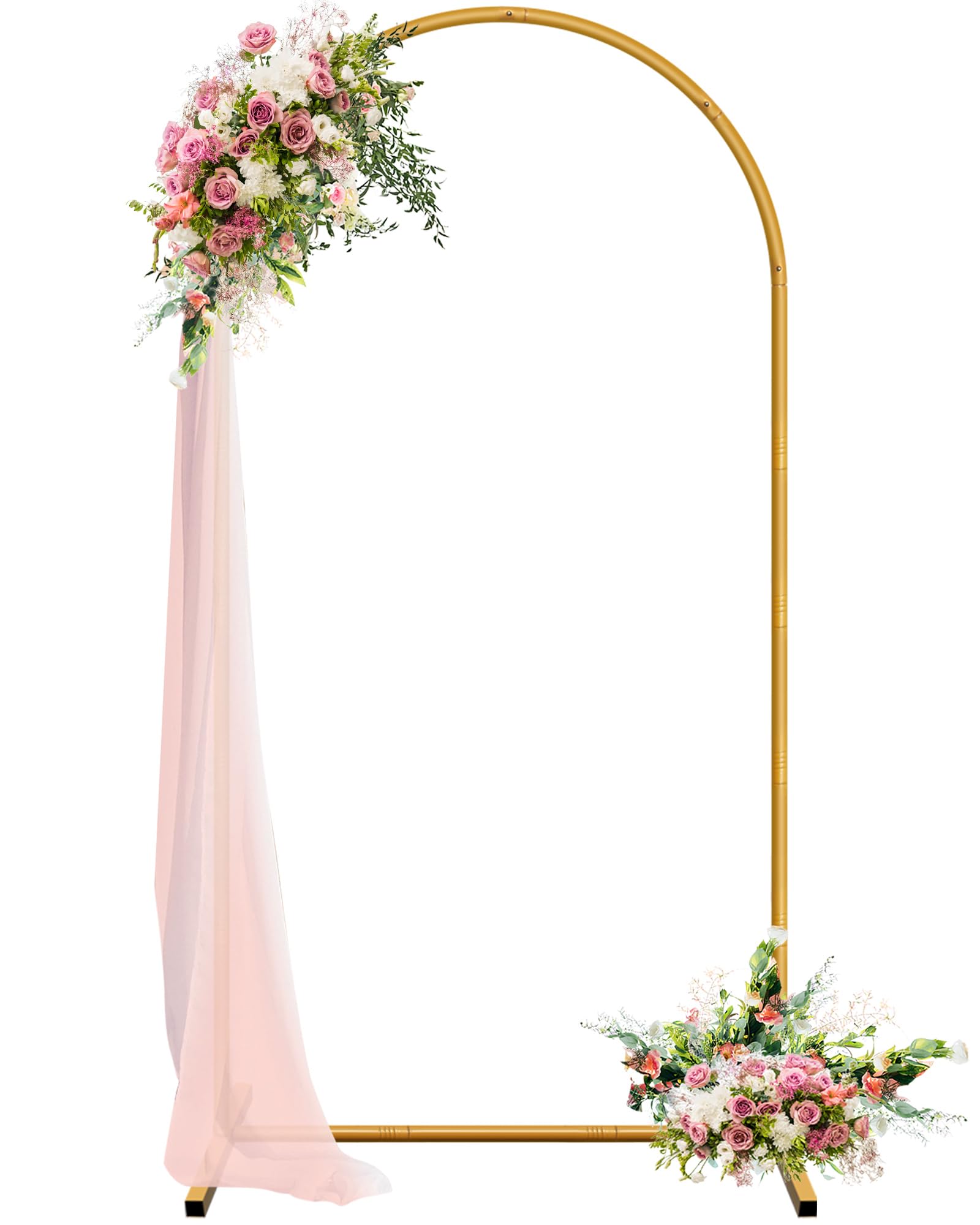 JEBUTU Metal Arch Backdrop Stand | 7.2ft x 4ft Wedding Balloon Frame