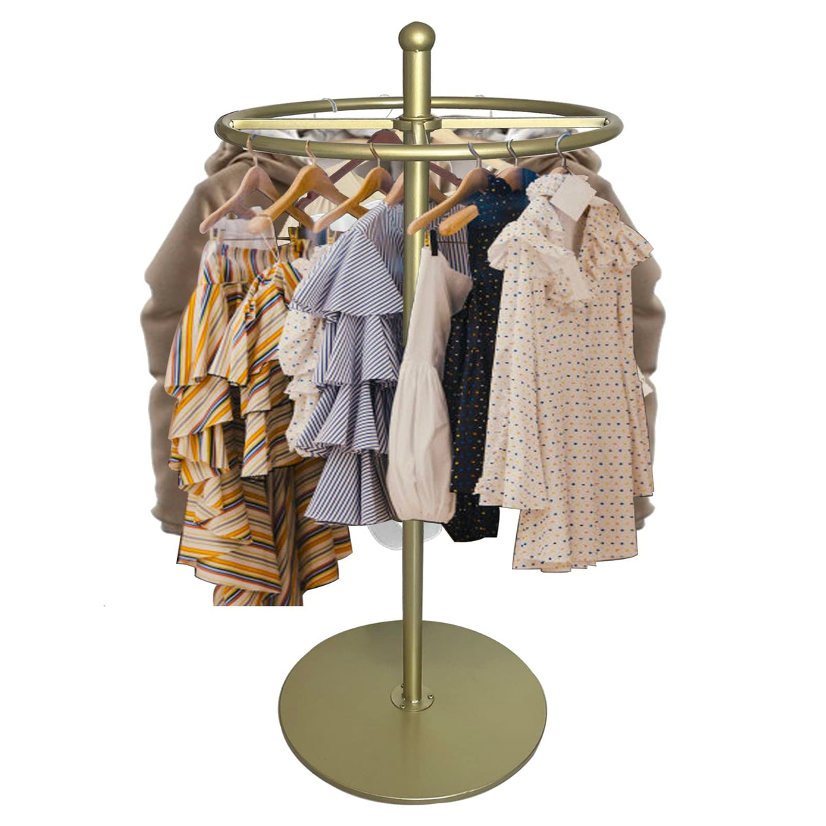 QJSZMEI Round Rotating Clothes Rack - image 1
