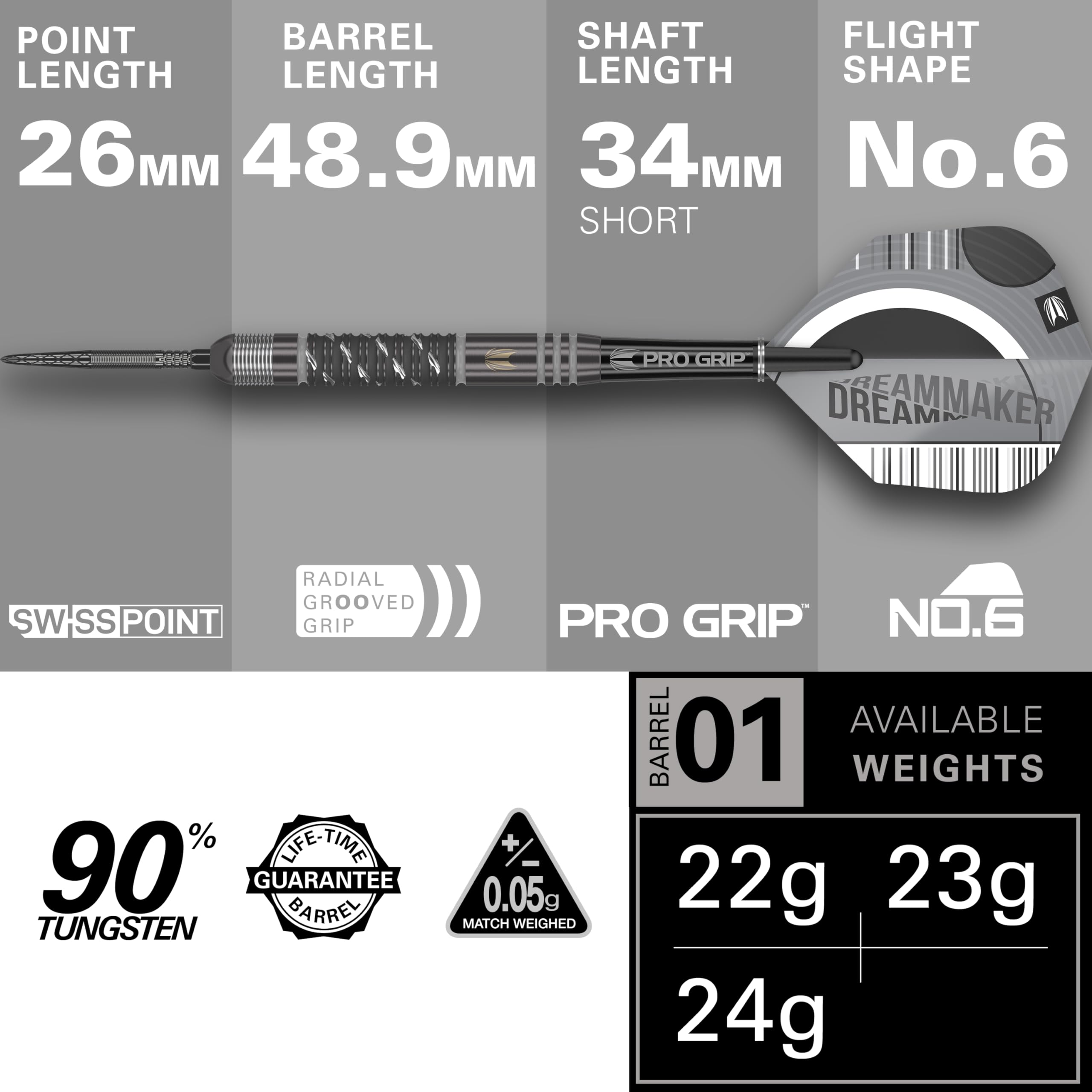 Target Darts Dimitri Van Den Bergh x ECHO 90% Tungsten Steel Tip Darts - 22g