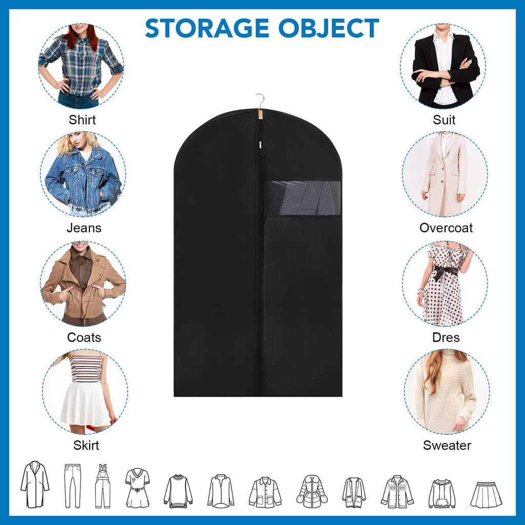 6 Pack Suit Bags PEVA Garment Bags Clothes Covers Suit Protector 60cm*120cm