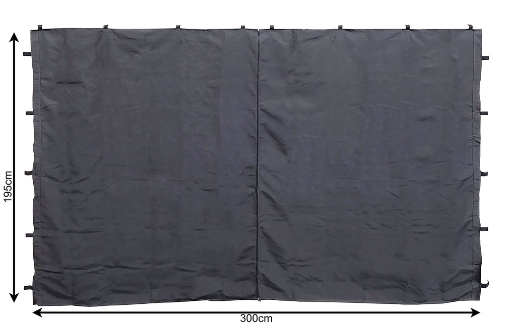 Quick Star Gazebo Sidewalls 3x4m - 2 Polyester Panels in Anthracite