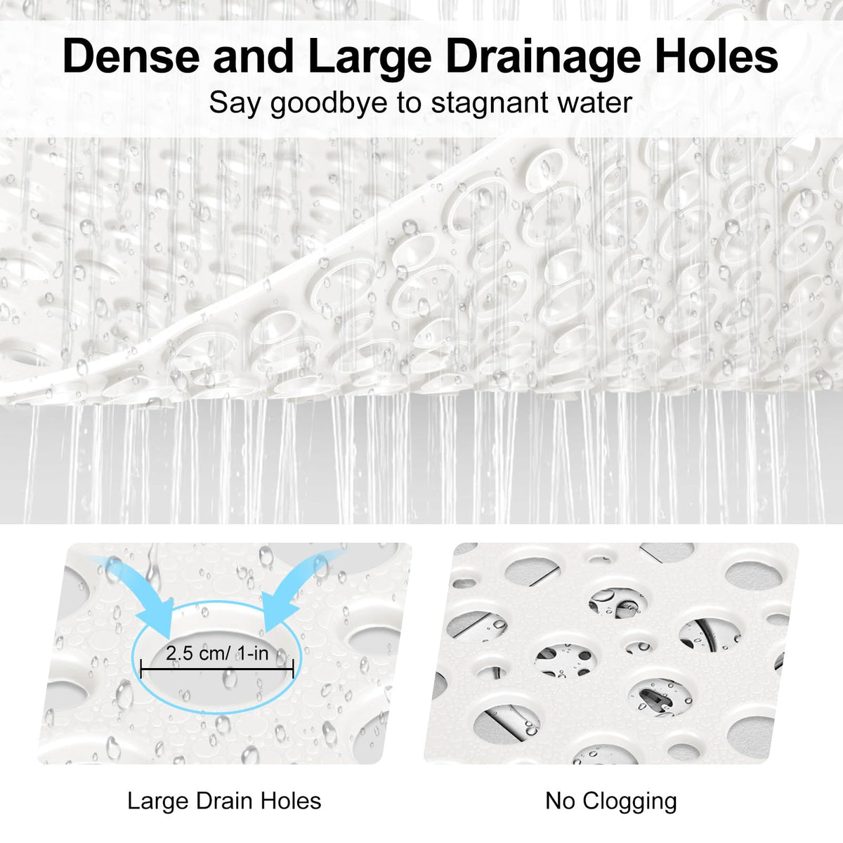 Shower Mat Non Slip Anti Mould: 60 x 90 cm Large Shower Mat for Inside Walk-in Shower Tray - Soft TPE Anti Slip Shower Mat for Bathroom Wet Floor - image 4