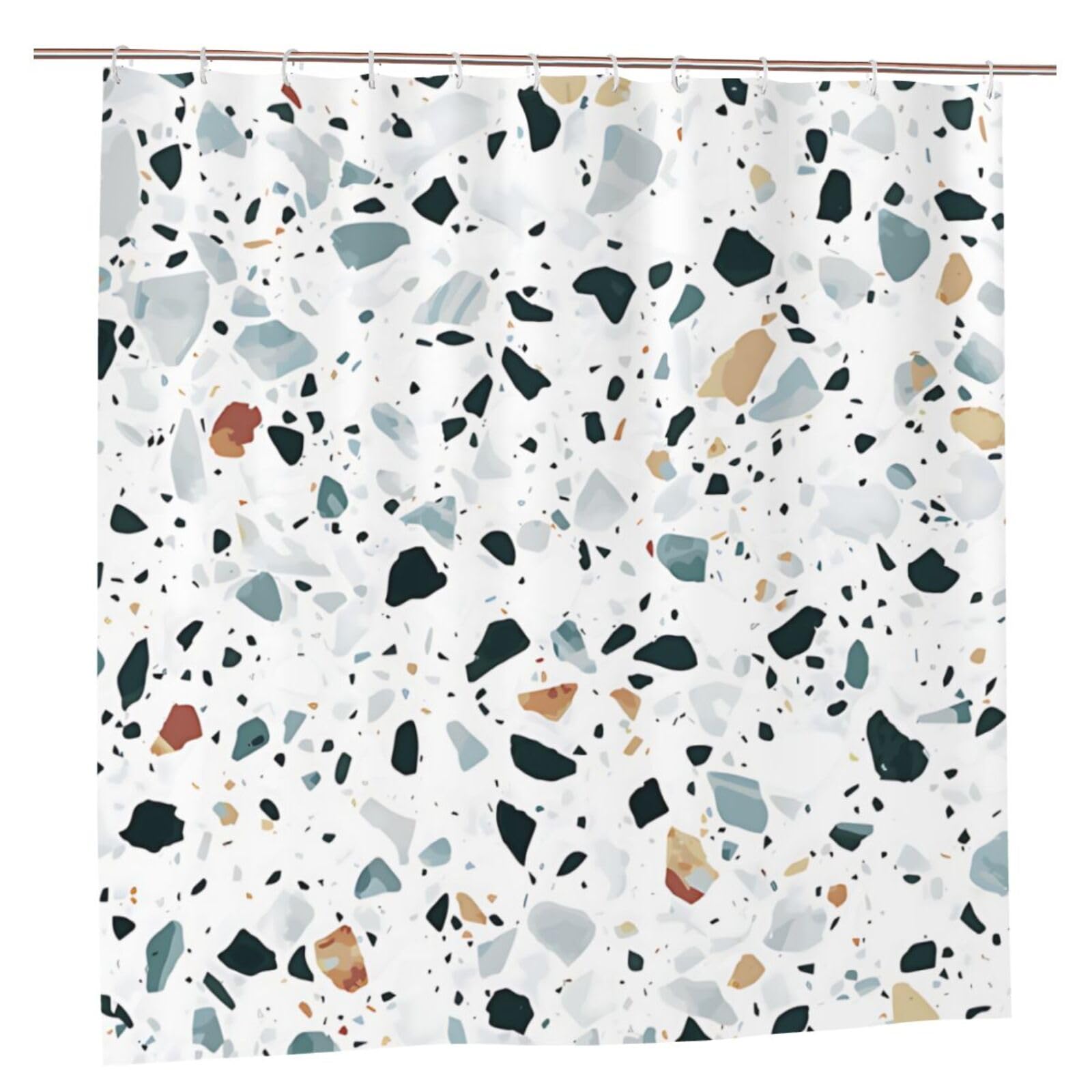 Newhomestyle Modern Terrazzo Shower Curtain | Waterproof Polyester