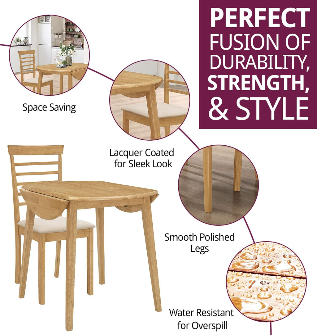 Hallowood Furniture Ledbury Small Drop Leaf Dining Table and Chairs Set 2 - image 2
