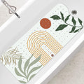 SHUCHING Boho Bath Mat – 100x40cm Extra Long Non-Slip Bathtub Mat