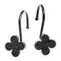 Jolof Store Black Flower Shower Curtain Hooks - Rust Proof Metal - 12 Pack