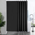 Furlinic Black Shower Curtain | 78x78 Extra Wide Weighted Polyester