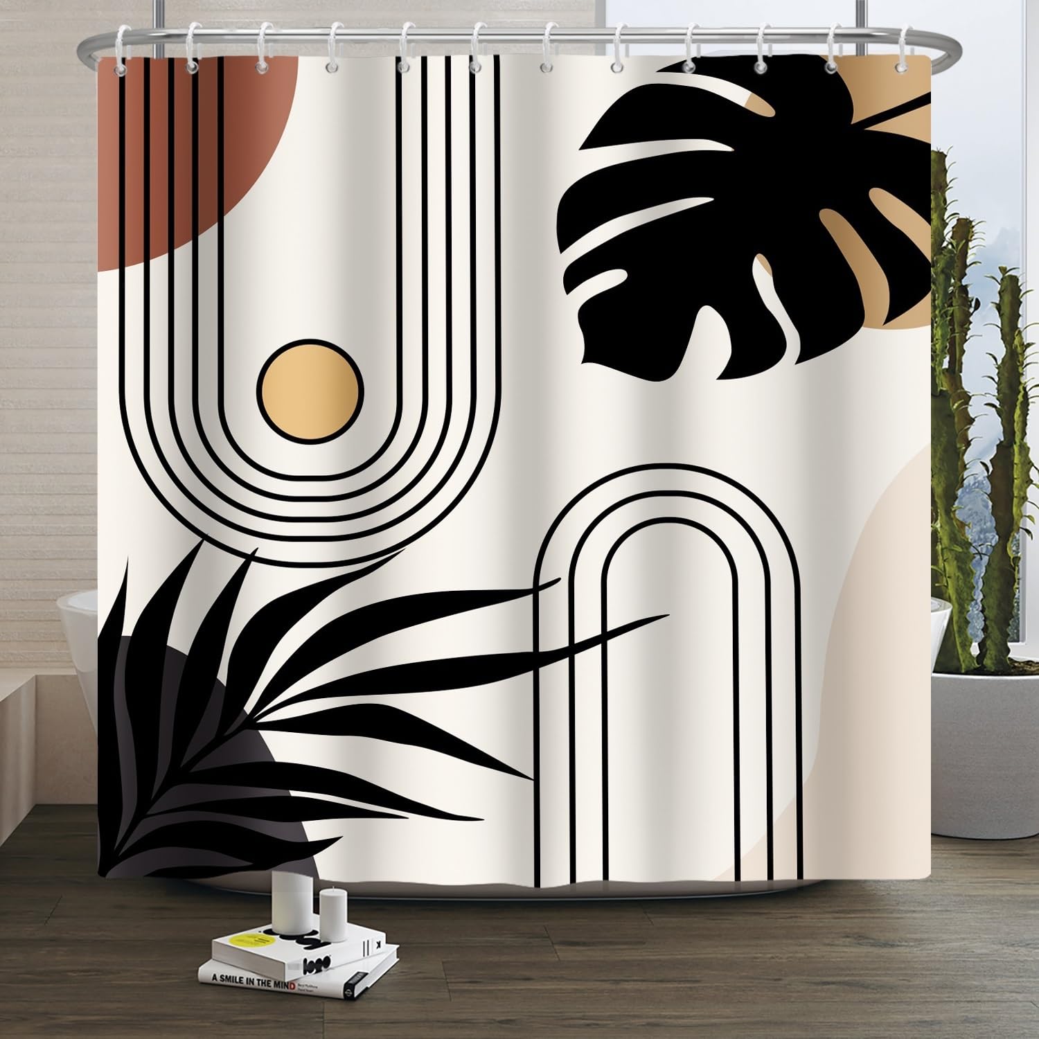 Xiaoterna Boho Sun Shower Curtain | Waterproof Polyester Bathroom Decor